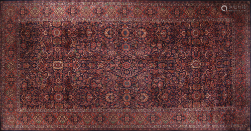 NAVY GROUND PERSIAN KERMAN CARPET