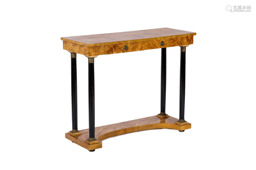 ITALIAN BURLED WALNUT CONSOLE TABLE