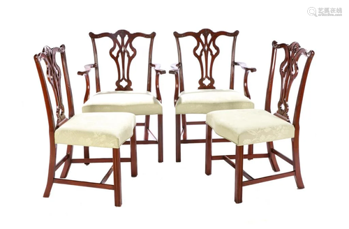 FOURTEEN MAHOGANY DINING CHAIRS