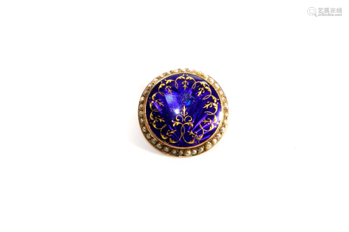 ANTIQUE ENAMEL BROOCH