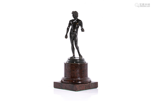 PATINATED BRONZE STATUETTE OF ANTINOUS