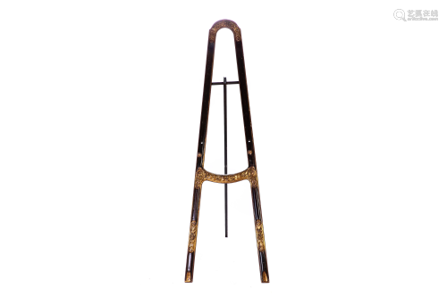 EBONIZED & GILDED WOOD FLOOR MODEL EASEL