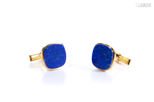 GOLD LAPIS LAZULI CUFFLINKS, 12g