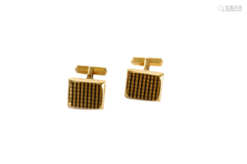 18K GOLD CUFFLINKS, 14g