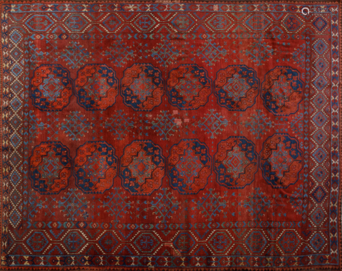 ANTIQUE TRIBAL AFGHAN WOOL RUG