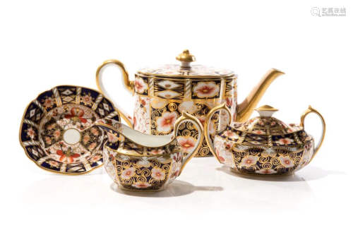 THREE PIECE ROYAL CROWN DERBY IMARI TEA SET