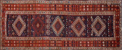 ANTIQUE WOOL QASHKAEI GALLERY RUG