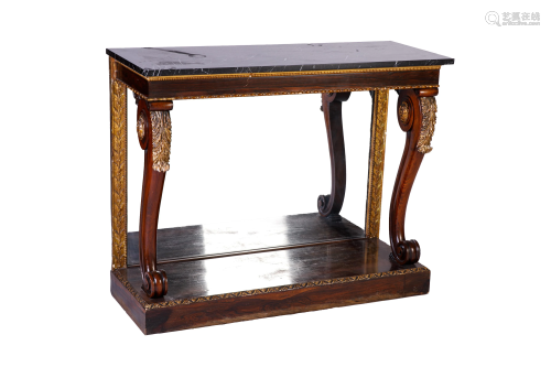 WILLIAM IV ROSEWOOD SERVER WITH MARBLE TOP