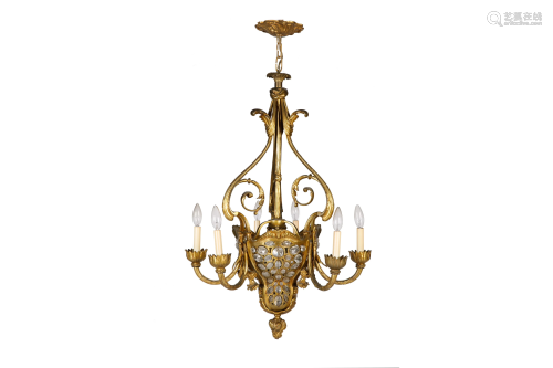 19TH C FRENCH BRONZE CHANDELIER