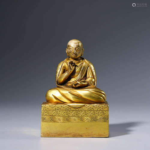 A Gilt-bronze Statue of Guru Buddha