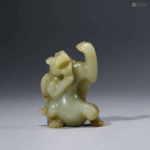 A White Jade Carved Bear