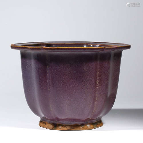 A ‘Robin’s Egg’ Purple-glazed Jardiniere