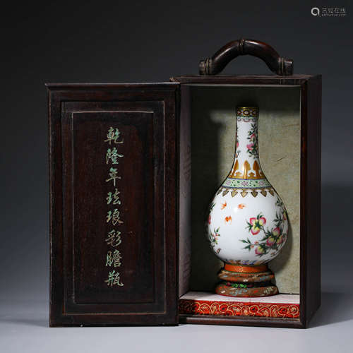 A Famille-rose Fu&shou Porcelain Flask