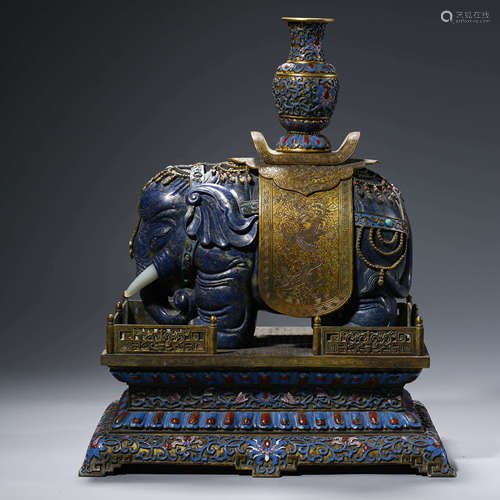 A Gilt-bronze Cloisonne Elephant Tableware