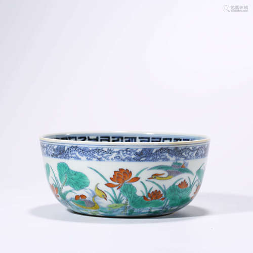 A Doucai Mandarin Duck Porcelain Bowl