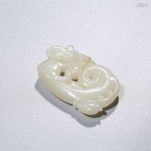 A White Jade Dragon Pattern Plaque