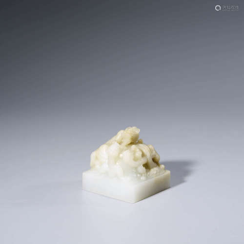 A White Jade Carved Seal