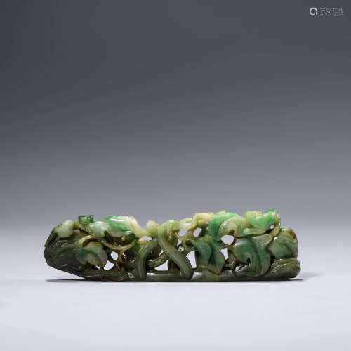 A Green Jade Piercing Ornament