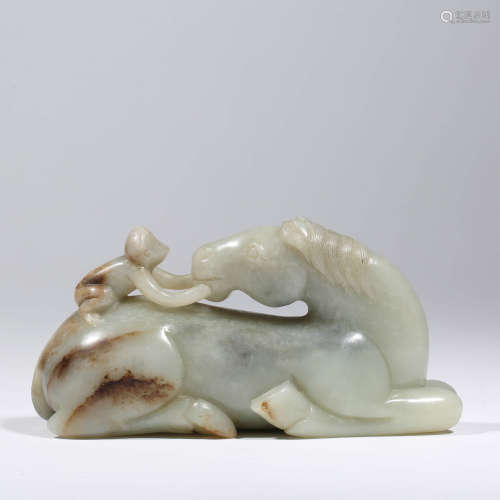 A White Jade Carved Horse