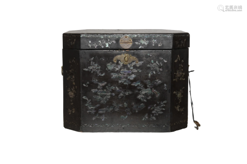 Chinese Lacquer and MOP Jewelry Box, 18th Century