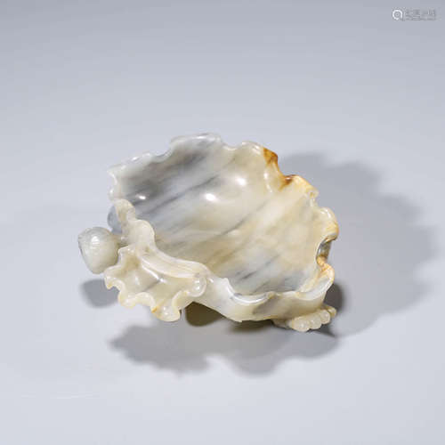 A White Jade Patel Lotus Leaf Washer