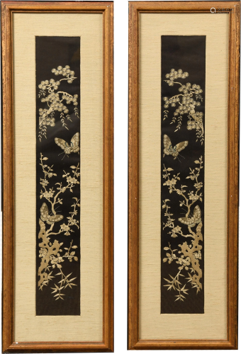 Pair of Chinese Framed Embroideries, 19th Century