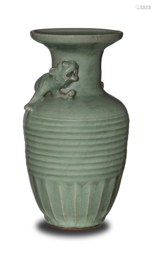 Chinese Longquan Celadon Vase, Song/Yuan