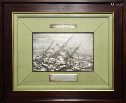 Cased Sterling Bicentennial Plaque, Kanrin Maru