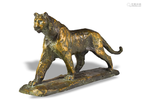 Japanese Bronze Impressionist Tiger, 20th Century