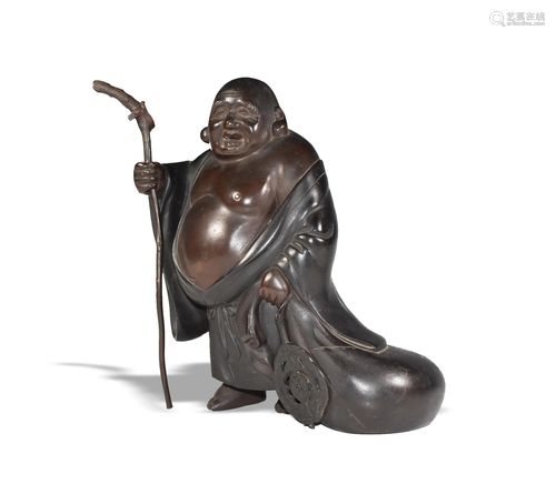 Japanese Bronze Hotei, Meiji