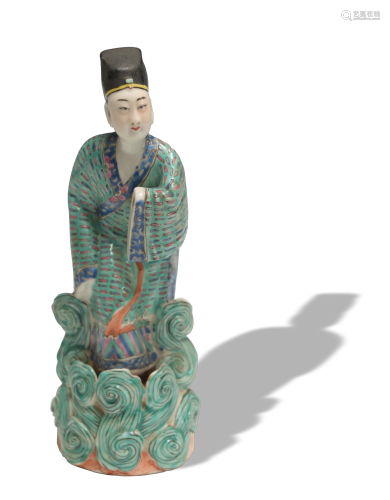 Chinese Famille Rose Porcelain Statue, Republic