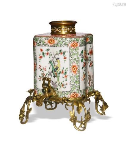 French Ormolu Mounted Famille Verte Coffee Pot