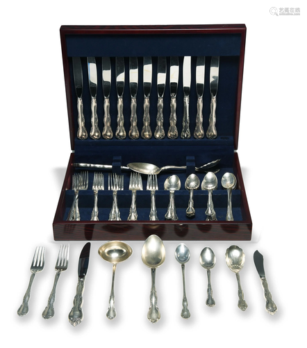 Gorham Rose Tiara Sterling Flatware, 68 Pc.