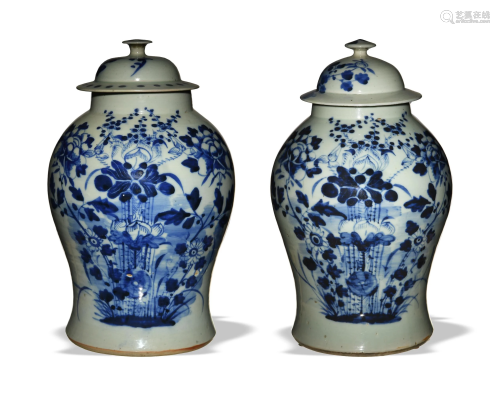 Pair of Chinese General Jars, 19th Century