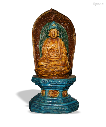 Chinese Sancai Buddha Statue, Ming Wanli