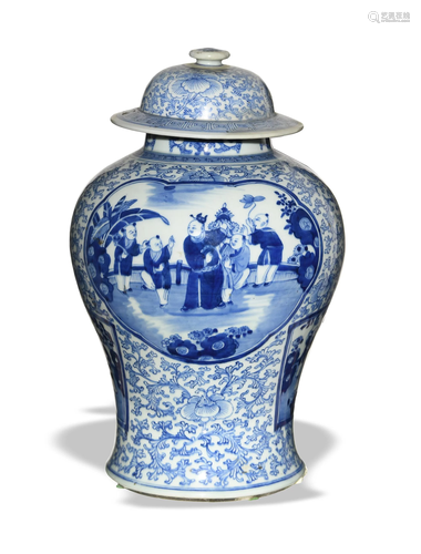 Chinese Blue and White General Jar, Early 19th Century