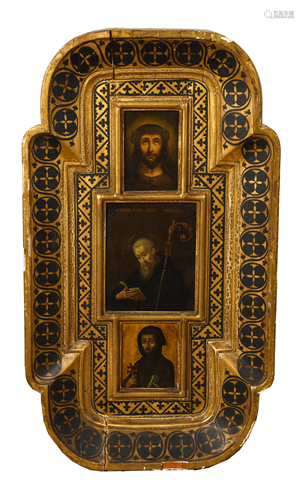 Spanish School Triptych, 17th - 18th Century