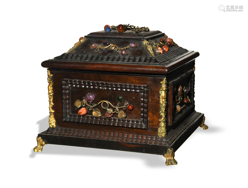 Italian Baroque Ormolu and Hardstone Casket, 18th