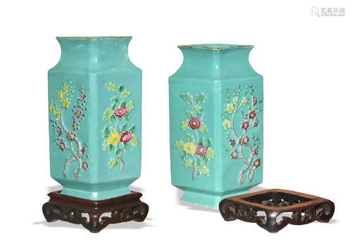 Pair of Chinese Famille Rose Vases, Republic