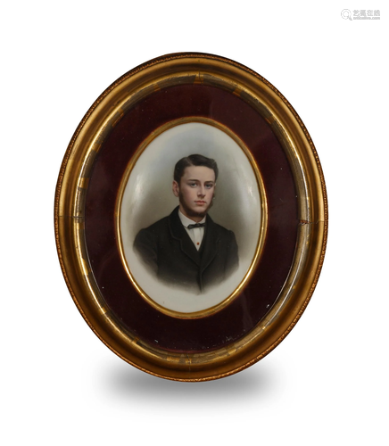 19th Century Painted Porcelain Portrait Plaque