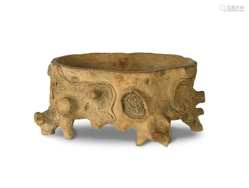 Chinese Root-Shaped Zisha Planter, 19th Century