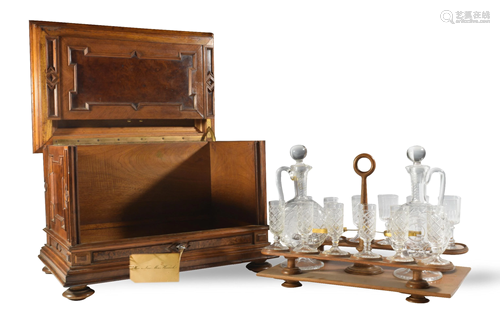 Walnut Aesthetic Movement Liqueur Cabinet c. 1870