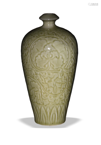 Chinese Yaozhou Kiln Meiping Vase, 20th Century