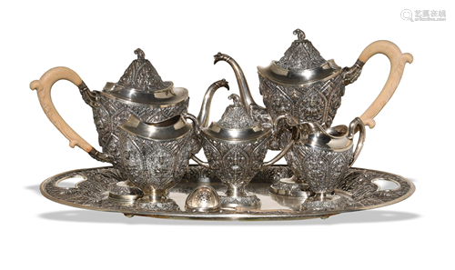 Seven Piece Thai Silver Tea Service