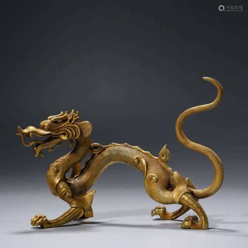 A Gild-bronze Carved Dragon