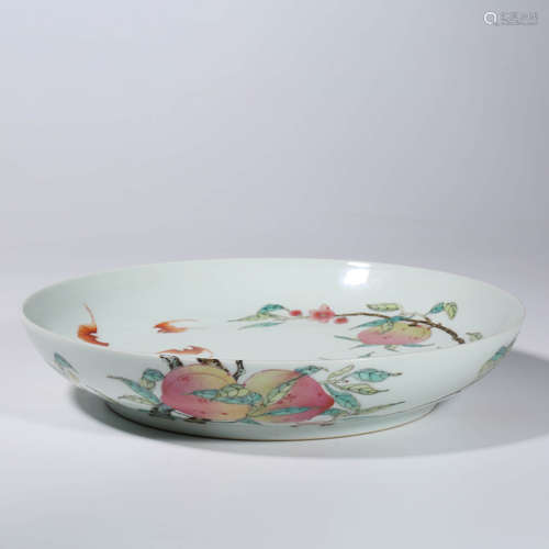 A Famille Rose Peaches Porcelain Dish