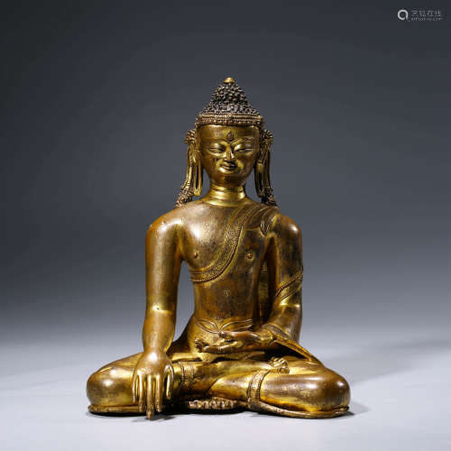 A Gilt-bronze Statue of Shakymuni