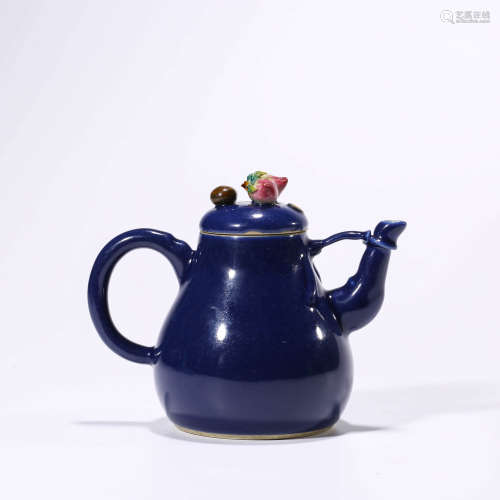 A Blue-glazed Porcelain Ewer