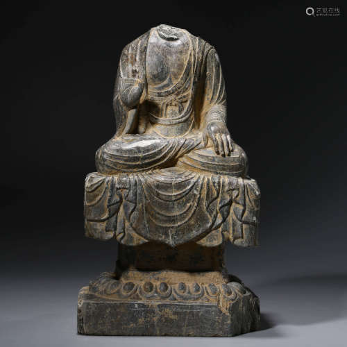 A Stone Carved Buddha Statue of Sakyamuni