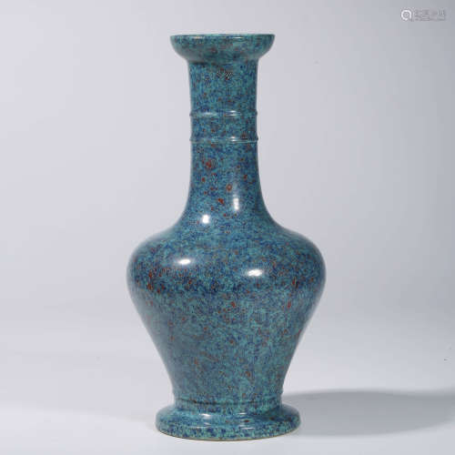 A ‘Robin’s Egg’ Blue-glazed Rouleau Vase